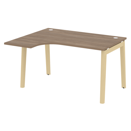 Стол эргономичный левый на деревянных опорах Onix Wood OW.SA-3L 1380x1180x750 (Дуб Аризона/Дуб Светлый)