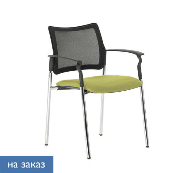 PINKO-MESH Кресло на 4-х опорах с подлокотниками (Черный/Зеленый)