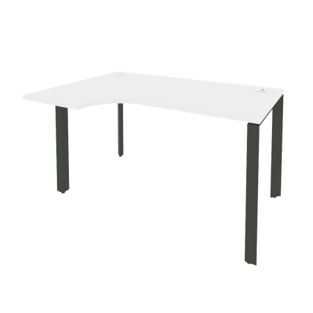 Стол эргономичный левый на П-образном м/к Onix O.MP-SA-2L 1380x980x750 (Белый Бриллиант/Черный металл)