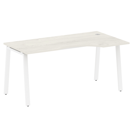 Стол криволинейный правый Metal System Style БА.СА-1 Пр 1600x900x750 (Дуб Наварра/Белый металл)