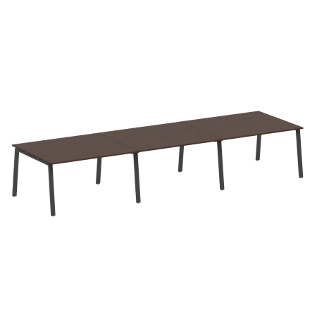 Стол для переговоров (3 столешницы) на А-образном м/к Metal System Style БА.ПРГ-3.3 4200x1235x750 (Венге Цаво/Антрацит металл)