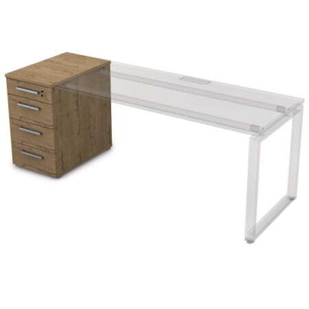 9Т.012 Тумба приставная с ящиками (450x800x750) (Teakwood)