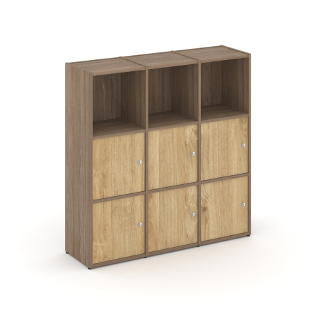 Стеллаж Locker Plus LK.K-003 1188x350x1203 (Дуб Аризона | Тиквуд Светлый)