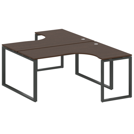 Рабочая станция криволинейная Metal System Style БО.РАС-СА-2.4 1600x2435x750 (Венге Цаво/Антрацит металл)