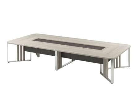 Стол для переговоров на 12 человек Vestar Z-201 4140x1800x750 (Дуб Галифакс белый/Бетон Чикаго)