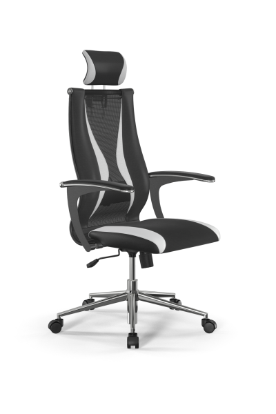 Кресло для руководителя Метта Sit 10 B2-170U - T+UMF(SY271)+Extra /Kb38/Wh09/U0mL-b/H3mL-Pf-2D(M09.B (Черный | Белый)