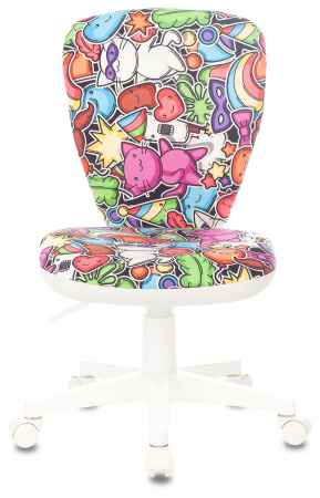 Кресло детское KD-W10 мультиколор маскарад крестов. пластик пластик белый (Мультиколор)