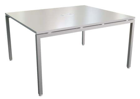 Стол переговоров без подрозетника Steel 11703 2400x1200x760 (Белый/Серый металл)