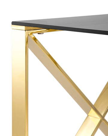 Журнальный стол 55*55 КРОСС золото стекло smoke (Журнальный стол Кросс золотой)