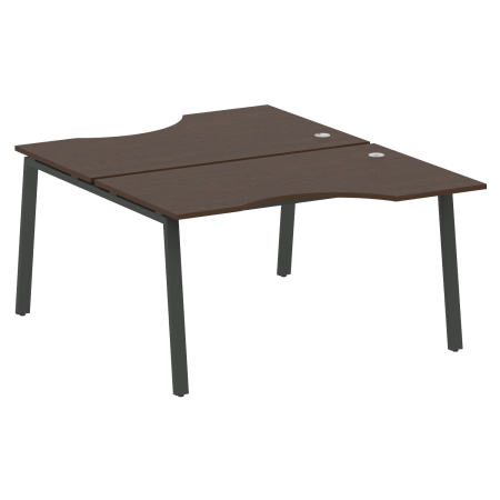 Рабочая станция криволинейная Metal System Style БА.РАС-СА-2.2 1400x1835x750 (Венге Цаво/Антрацит металл)