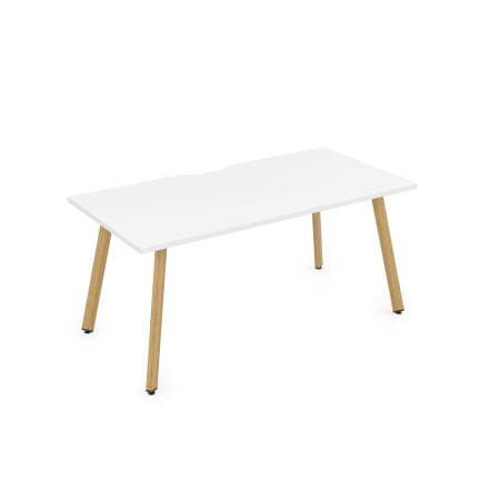 10СРВ.085 Стол рабочий с вырезом, прямолинейный (1800x800x750) (Белый премиум/Iron wood металл)