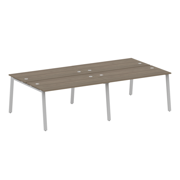 Рабочая станция на 4 рабочих места на А-образном м/к Metal System Style БА.СМ-4.3 2800x1475x750 (Вяз/Серый металл)
