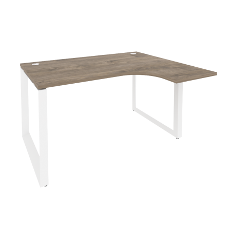Стол эргономичный правый на О-образном м/к Onix O.MO-SA-3R 1380x1180x750 (Тиквуд Темный/Белый Металл)