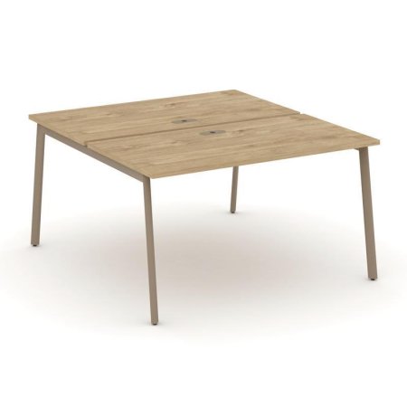 Рабочая станция 2 места ES.D.RS-2.3-LP (1380х1500х750) (Тиквуд Светлый/Металл Латте)