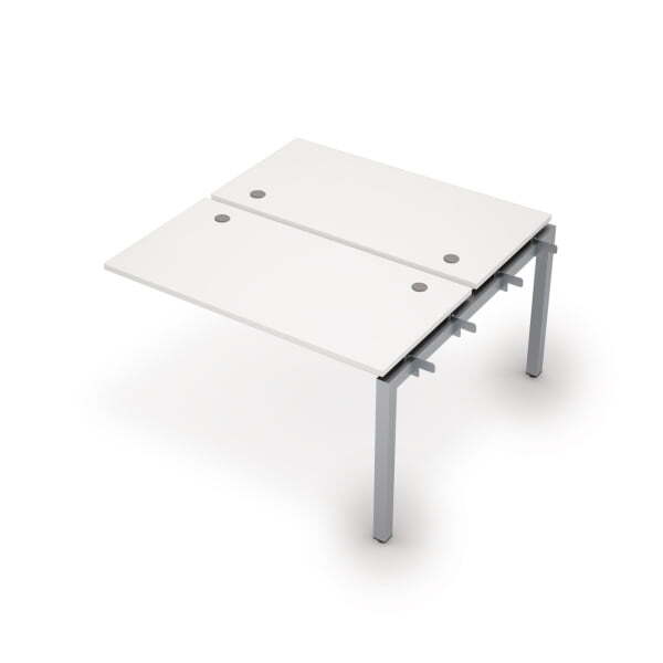 6МБС.5268 Бенч-система на 2 рабочих места, средний модуль (1200x1235x750) (Белый/Алюминий матовый)