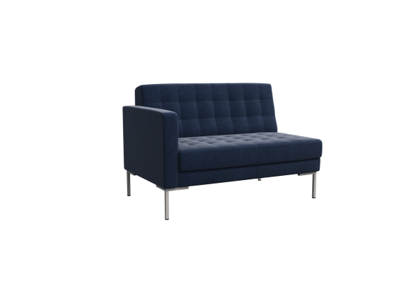 Секция с подлокотником двухместная FR-SP-02 (R) (Kardif 028/Металл Серый)