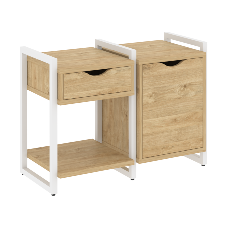 Тумба на регулируемых опорах наборная VR.L-TN-3.O 970x460x719 (Тиквуд Светлый/Белый металл)