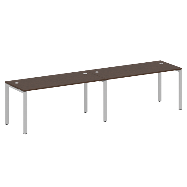 Рабочая станция на 2 раб.места Metal System Style БП.СМ-2.4 3200x720x750 (Венге Цаво/Серый металл)