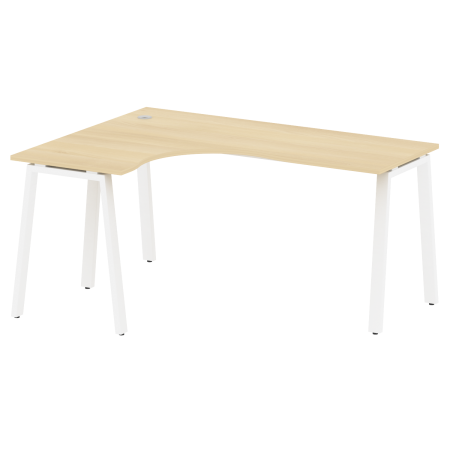 Стол криволинейный левый Metal System Style БА.СА-4 Л 1600x1200x750 (Акация/Белый металл)