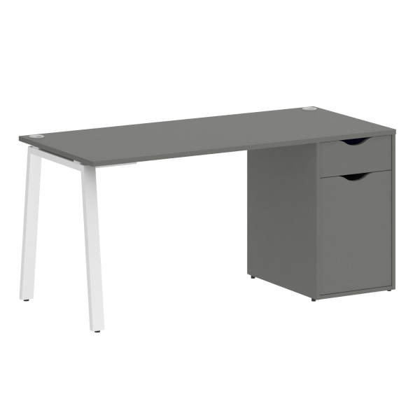Стол письменный VR.SP-3-158.1.A 1580x720x750 (Металлик/Белый Металл)
