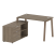 Рабочая станция с тумбой на А-образном м/к Metal System Style БА.РС-СТС-2.2 (L) 1300x1520x750 (Дуб наварра/Серый металл)