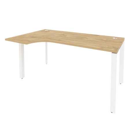 Стол эргономичный левый на П-образном м/к Onix O.MP-SA-1L 1580x980x750 (Тиквуд Светлый/Белый Металл)