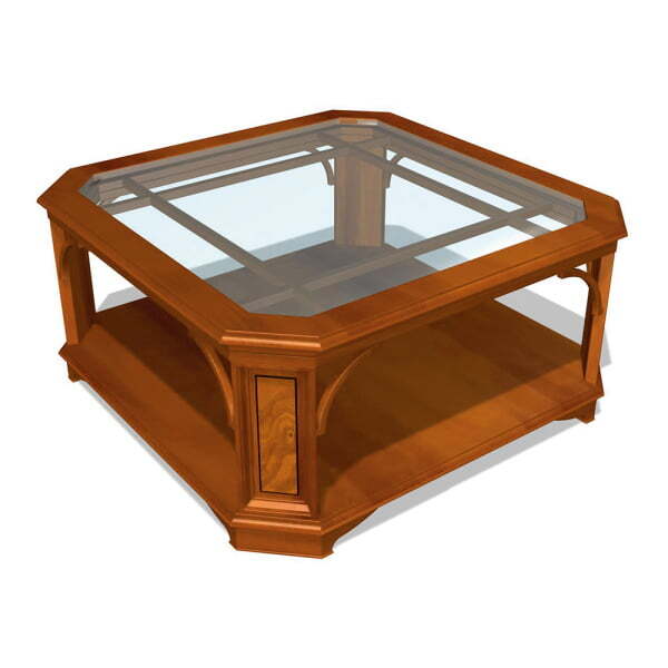 Столик журнальный квадратный со столешницей с покрытием Art&Moble 01118 1000x1000x470 (Шпон корня оливы)