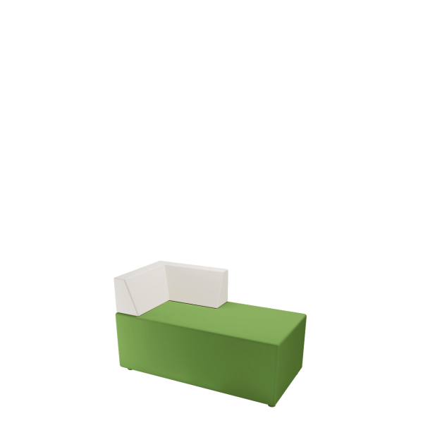 Угловой элемент Модуль (М-70) 2-х местный (спинка прямая 90 градусов) (Белый/зеленый)
