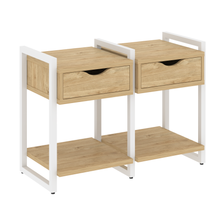 Тумба на регулируемых опорах наборная VR.L-TN-1.O 970x460x719 (Тиквуд Светлый/Белый металл)