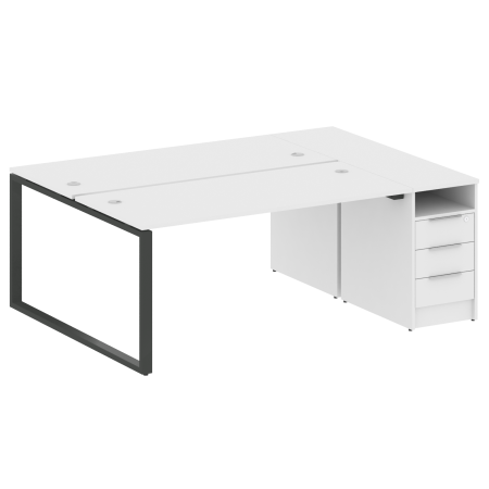 Рабочая станция Metal System Style БО.РС-СТП-2.4 2012x1475x750 (Белый/Антрацит металл)