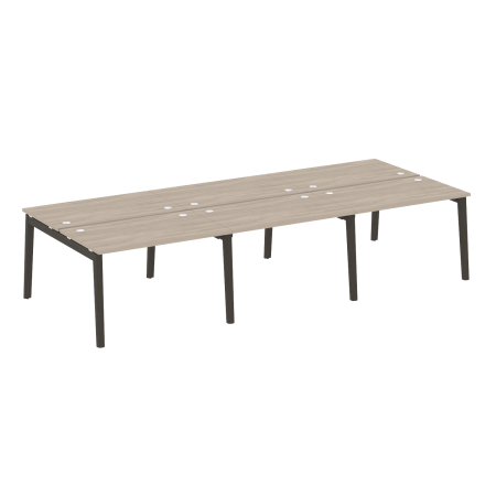 Рабочая станция на деревянных опорах Onix Wood OW.D.RS-6.2.7 3540x1475x750 (Дуб Аттик/Дуб Темный)