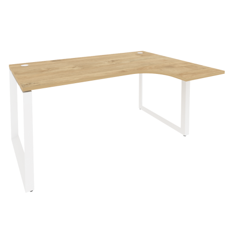 Стол эргономичный правый на О-образном м/к Onix O.MO-SA-4R 1580x1180x750 (Тиквуд Светлый/Белый Металл)