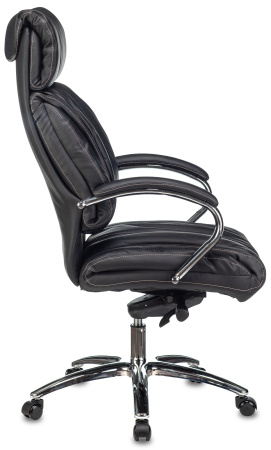 Кресло руководителя T-9904NSL черный кожа крестов. металл хром (Черный)