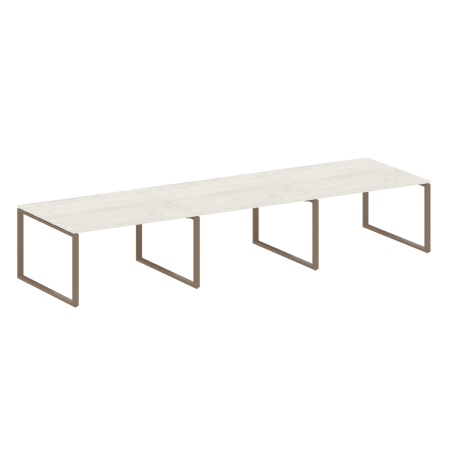 Переговорный стол 3 столешницы Metal System Style БО.ПРГ-3.3 4200x1235x750 (Дуб Наварра/Мокко металл)