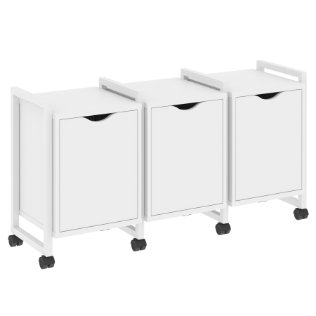 Тумба на колесных опорах наборная VR.L-TN-5.K 1440x460x767 (Белый Бриллиант/Белый металл)