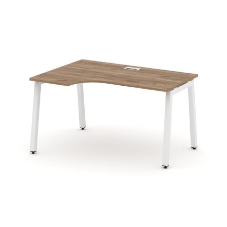 Стол рабочий эргономичный SN-5A.SPA-011(L) (1380х700/980х750) (Дуб Табак/Металл Белый)