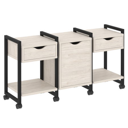Тумба на колесных опорах наборная VR.L-TN-6.K 1440x460x767 (Денвер Светлый/Черный металл)