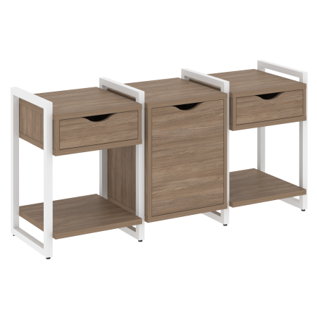Тумба на регулируемых опорах наборная VR.L-TN-6.O 1440x460x719 (Дуб Аризона/Белый металл)