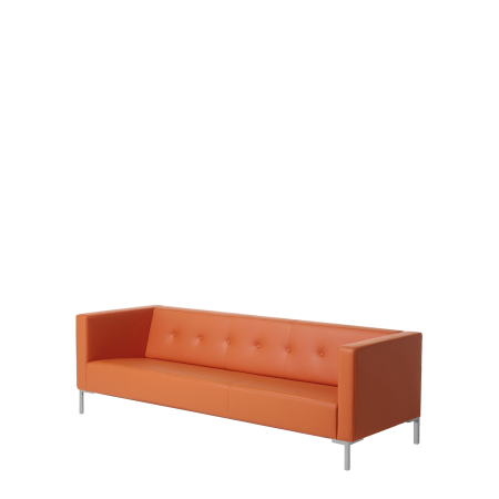 Диван офисный Зипо (М-15) 3-х местный с подлокотниками (Оранжевый)