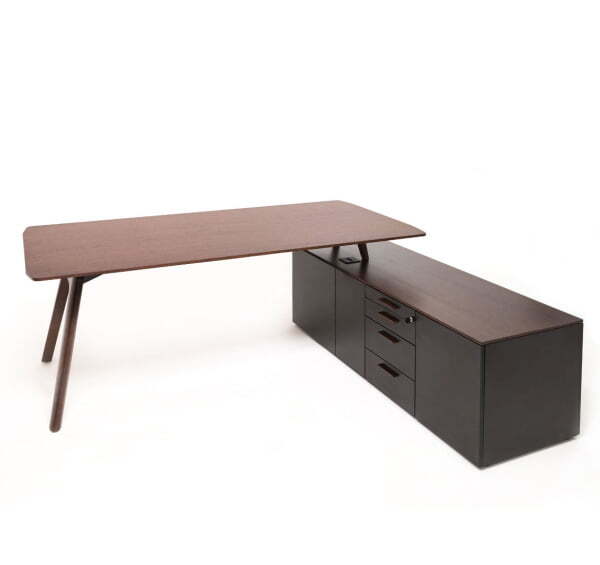 RAIL Стол для руководителя на опорной тумбе (Дуб табак)