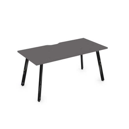 10СРВ.085 Стол рабочий с вырезом, прямолинейный (1800x800x750) (Graphit/Черный глянец металл)
