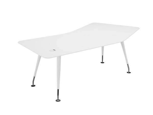 Стол руководителя изогнутый Emporio EMP121.HGW 2285x1300x757 (Белый глянецБелый)