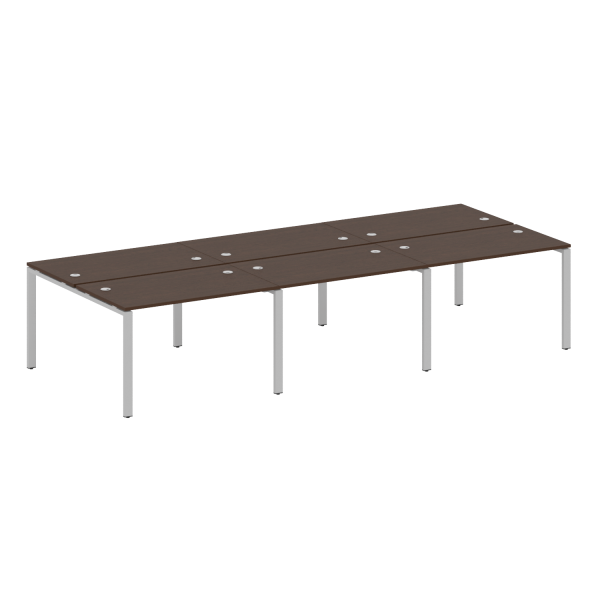 Рабочая станция на 6 раб. мест Metal System Style БП.СМ-6.2 3600x1475x750 (Венге Цаво/Серый металл)