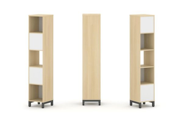 Набор стеллажа 2-х сторонний, 5 ярусов SN.NSD-511 (387х400х1982) (Акация Лорка/Белый/Металл Антрацит)