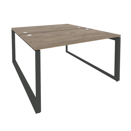 Рабочая станция на О-образном м/к Onix O.MO-D.RS-2.3.8 1380x1635x750 (Тиквуд Темный/Черный металл)