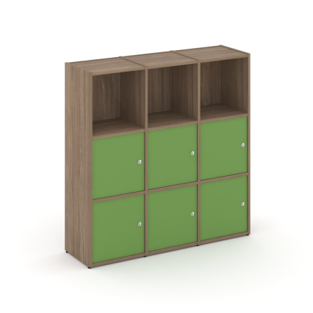 Стеллаж Locker Plus LK.K-003 1188x350x1203 (Дуб Аризона | Зеленый)