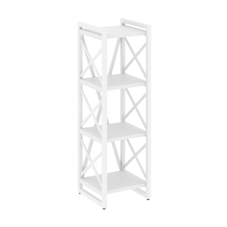Стеллаж на регулируемых опорах-4 полки VR.L-MST.O-4.4 400x400x1280 (Белый Бриллиант/Белый металл)