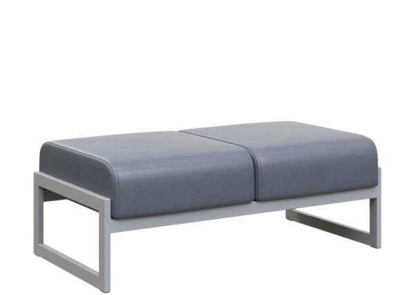 Банкетка двухместная MD.B2  (1255х700х700) (Oregon Серый арт.17/Серый металл)