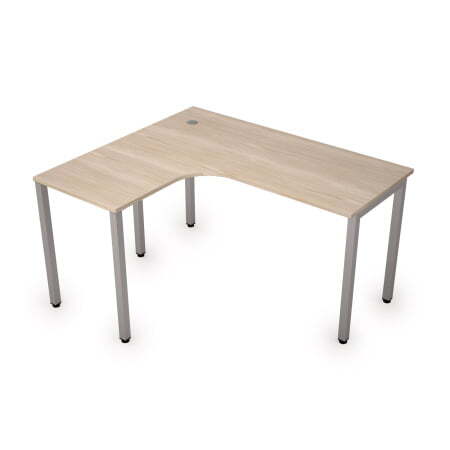 Стол письменный для персонала на металлокаркасе левый одиночная опора заказывается отдельно Стиль 2М (ДубСерый)