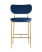 Стул полубарный Барбара велюр синий золотые ножки (Стул полубарный Барбара синий)